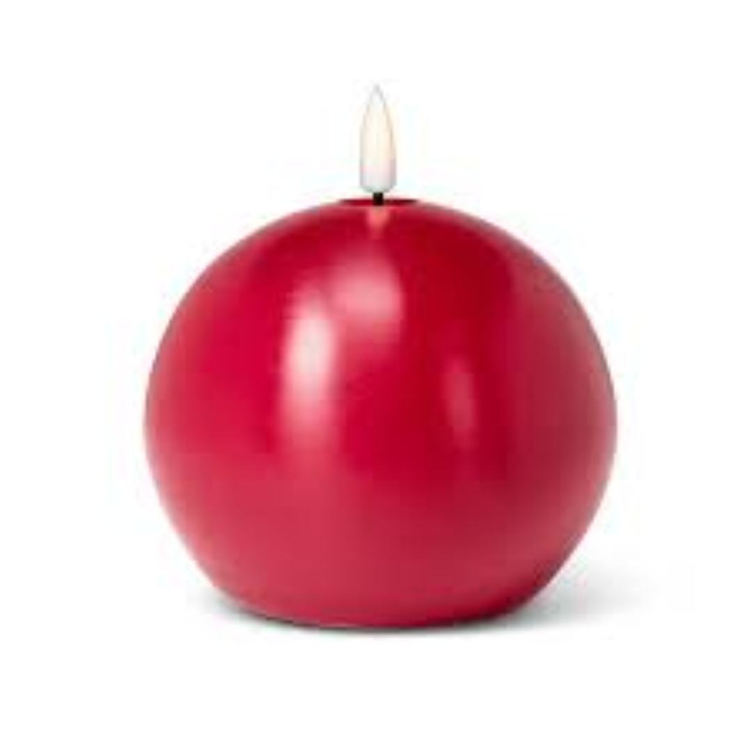 HOME LIGHTS GLITTER BALL CANDLES RED HL1817